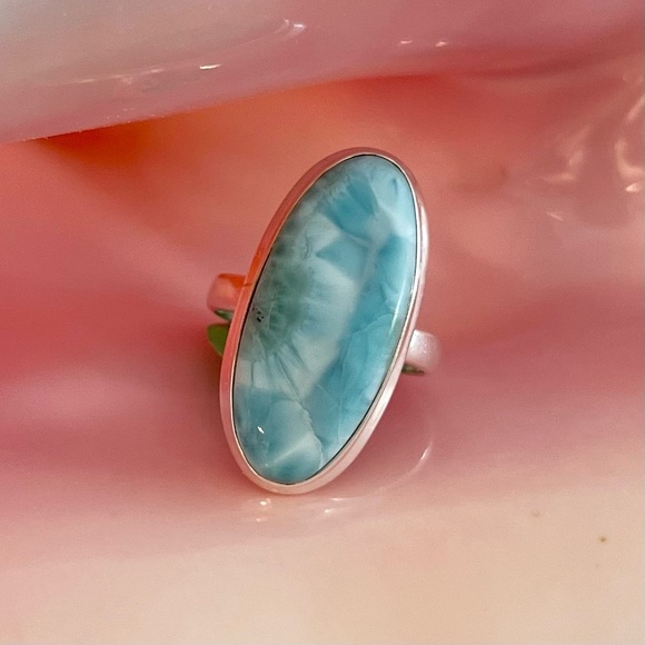 Sterling silver Larimar ring - Picture 3 of 10